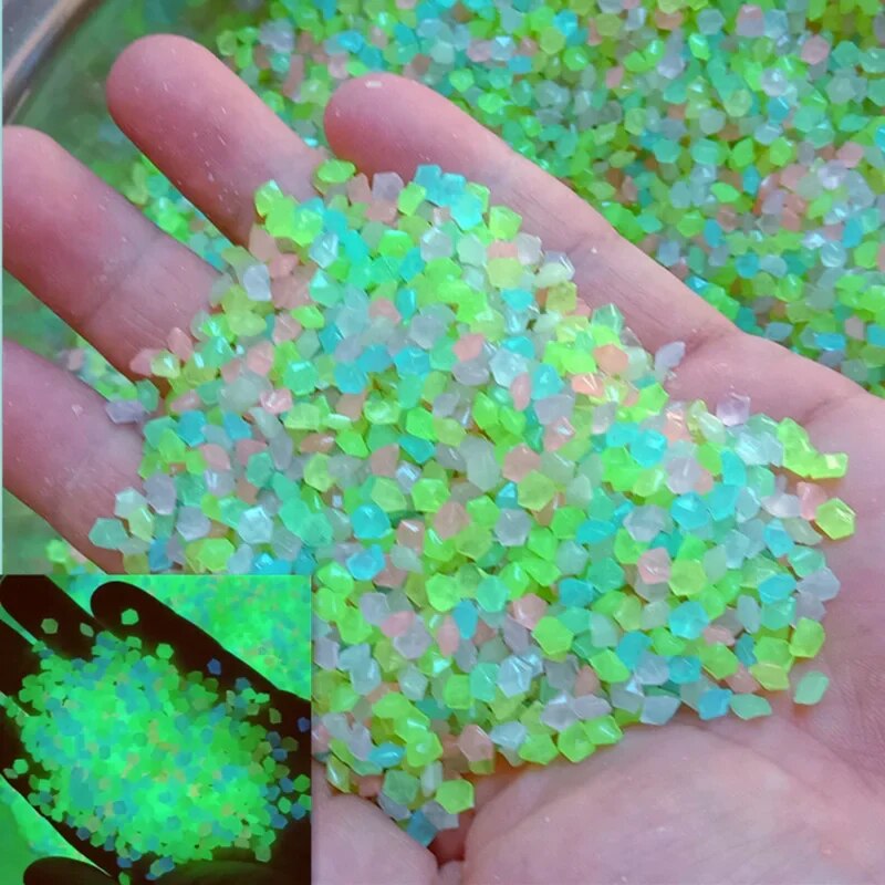 Fish Aquarium Home - 1000pcs 어두운 자갈 돌에 3-5mm 빛나는
