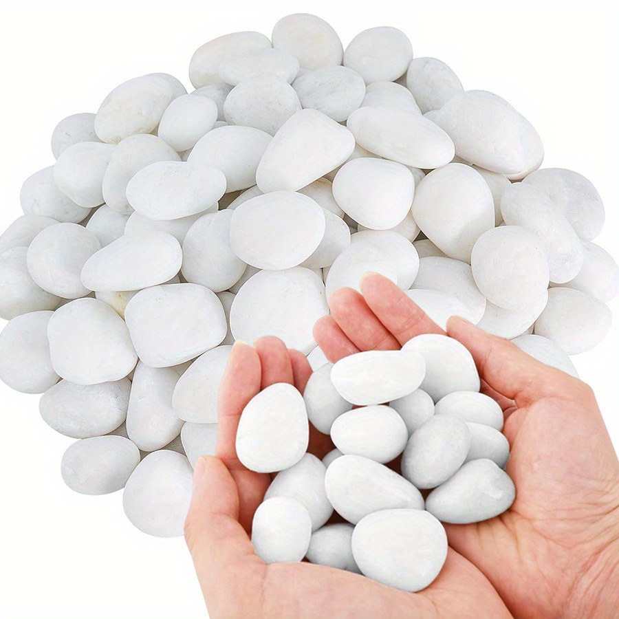 Fish Aquarium Home - 200/400g 흰색 고광택 천연 자갈 2-3cm