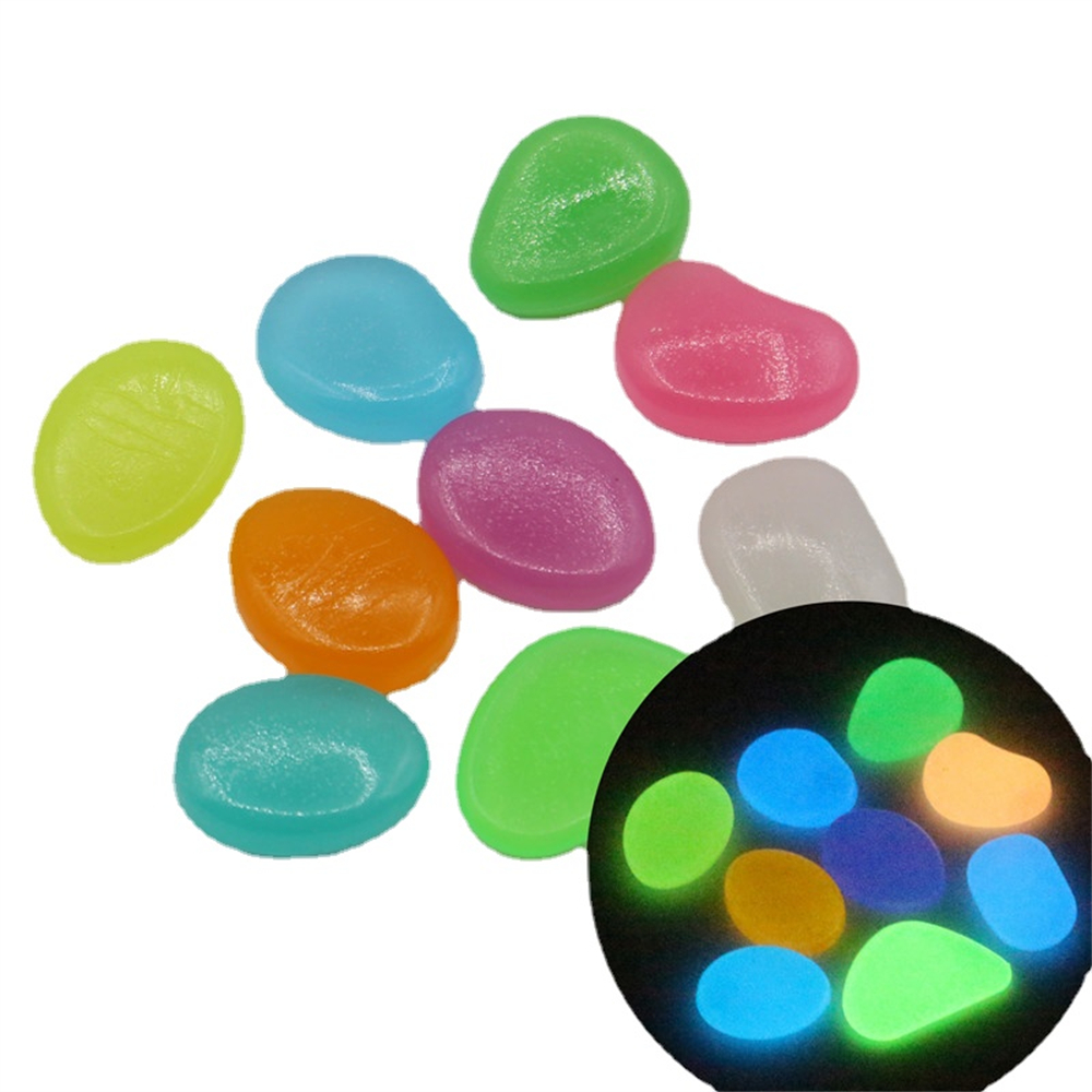 Fish Aquarium Home - 50pcs 빛나는 돌 형광 자갈 자갈