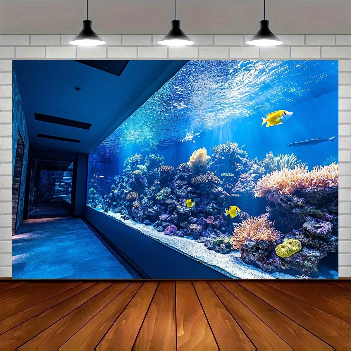 활기 넘치는 수중 아쿠아리움 태피스트리, 다채로운 산호 - Fish Aquarium Home 리뷰 및 가격