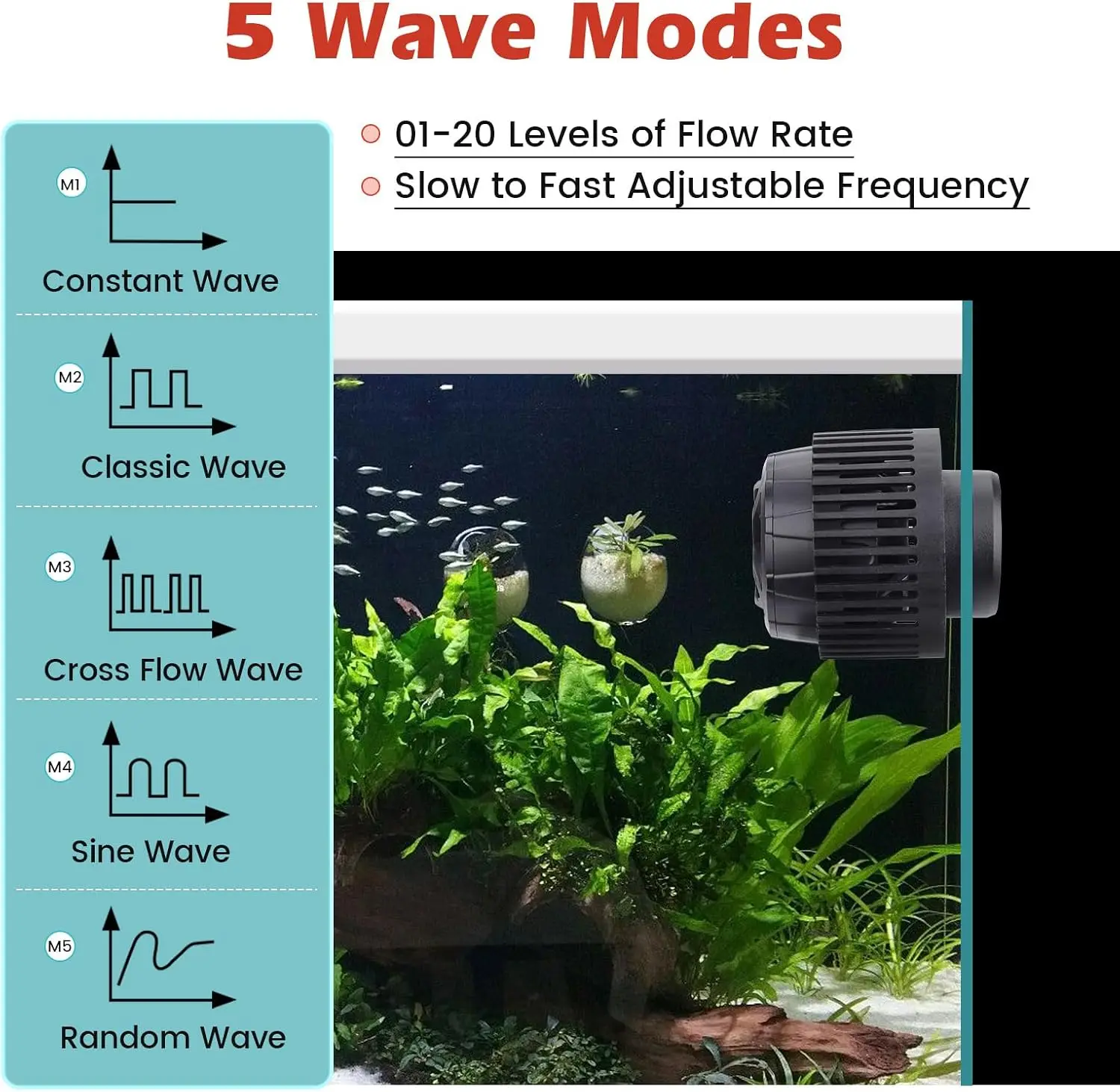 조절 가능한 유량 수족관 웨이브 메이커 24V DC 저 - Aquarium Pump 리뷰 및 가격