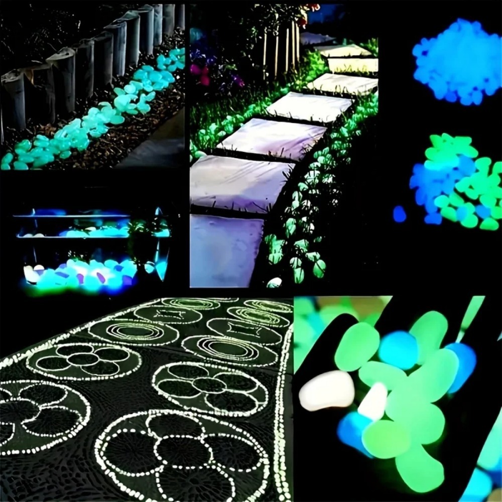 100개 야광 조약돌, 조경용 수지 발광석, 정원 길, - Aquarium Plants 리뷰 및 가격
