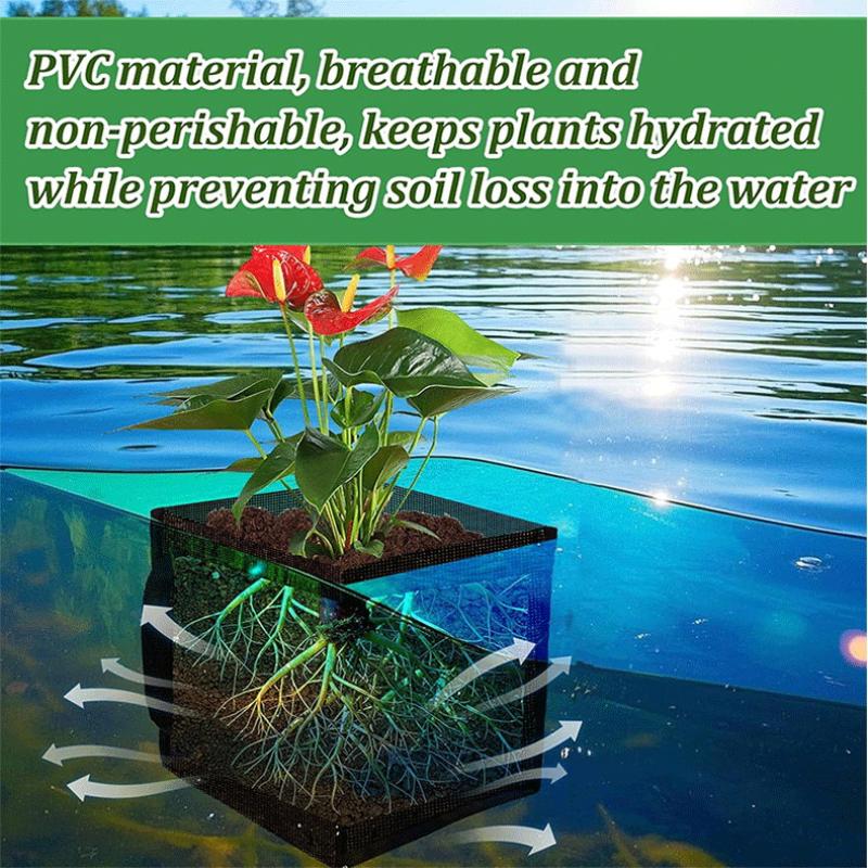 4 Pcs 블랙 메쉬 연못 심기 바구니 사각형 라운드  - Aquarium Plants 리뷰 및 가격