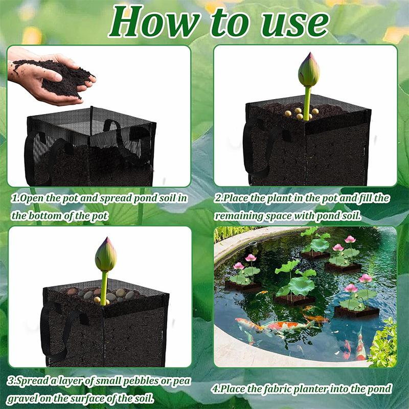 4 Pcs 블랙 메쉬 연못 심기 바구니 사각형 라운드  - Aquarium Plants 리뷰 및 가격
