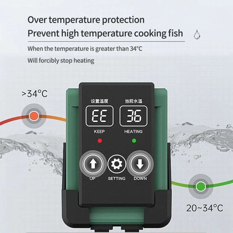 새로운 수족관 잠수정 히터 물고기 탱크 LCD 디스플레 - Fish Tank Heater 리뷰 및 가격