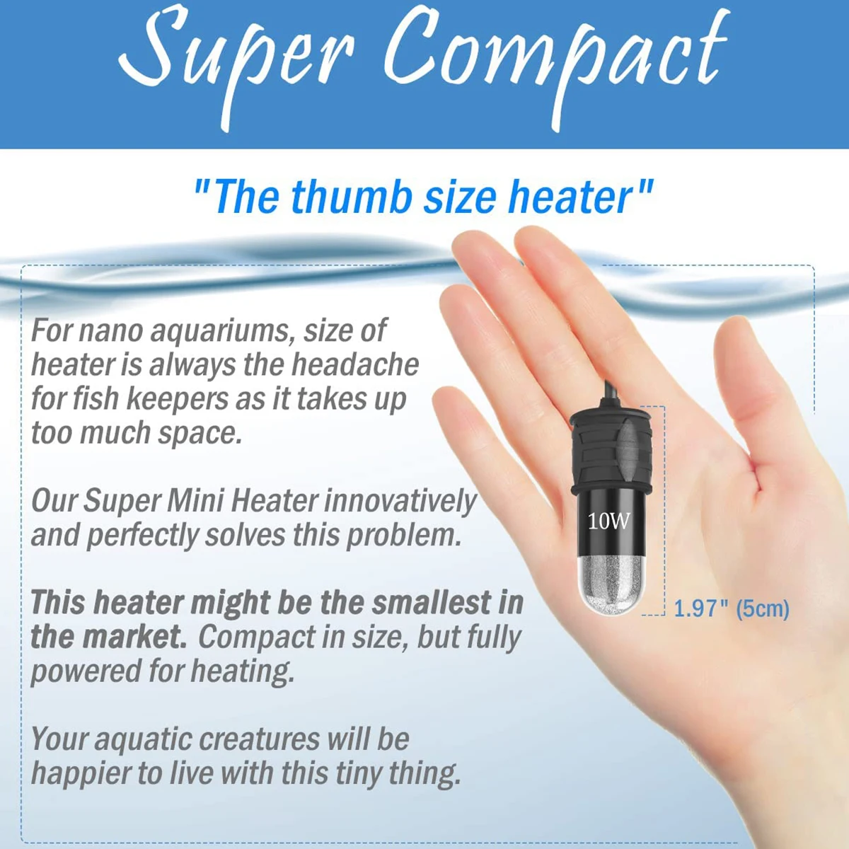 10W 조정 가능한 수족관 히터 막대 18-34 ° 1 - Fish Tank Heater 리뷰 및 가격