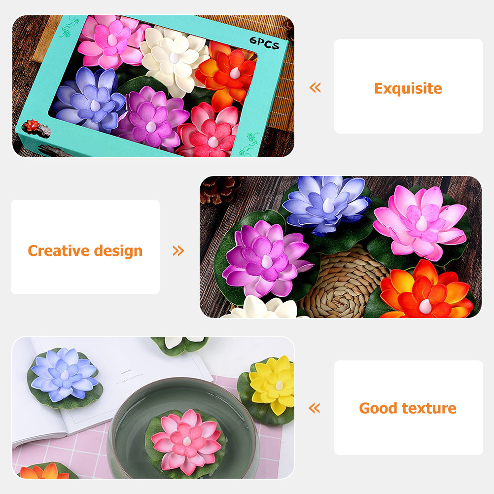 6개입, 실제 연꽃과 흡사한 디자인의 조화, 연못, 분 - Aquarium Decor 리뷰 및 가격